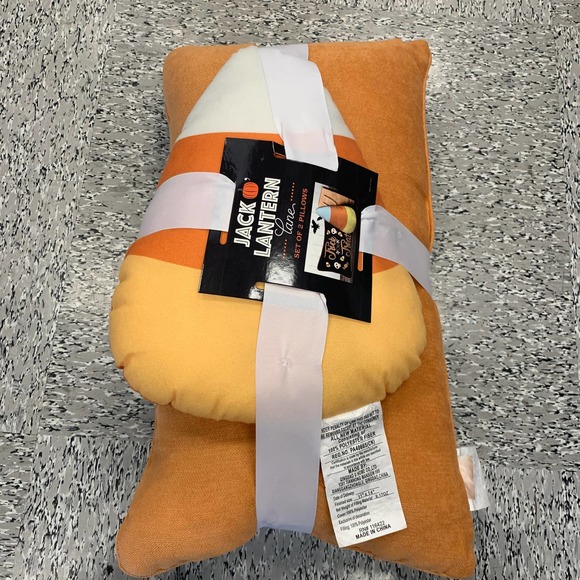 Jack O Lantern Halloween Trick or Treat Candy Corn Home Accent Throw Pillow Set - Picture 5 of 13